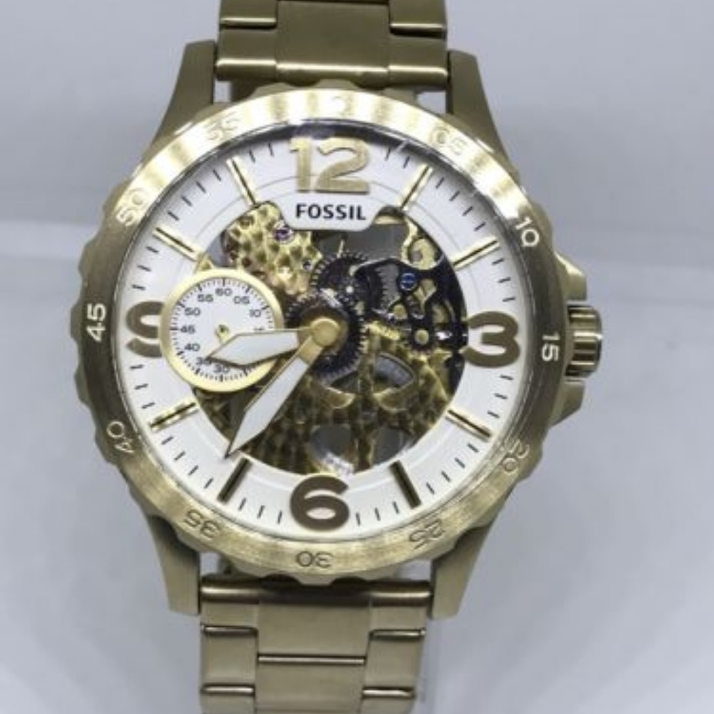 FOSSIL ME3150 NATE GOLD SKELETON AUTOMATIC - Picture 3 of 6